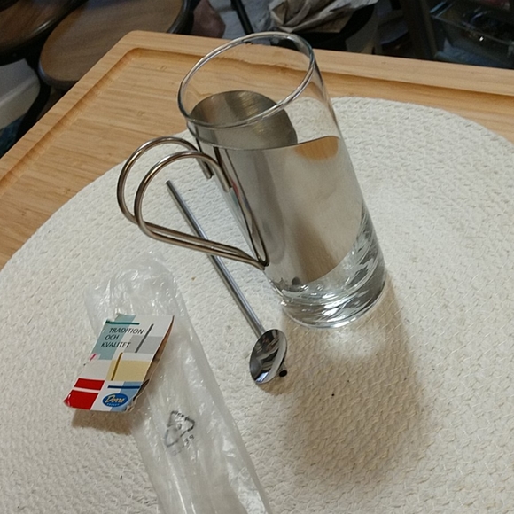 5 For 25.00/Irish Coffee Cup/Darry Latte stainless/glass cup w/ spoon,NWT - Picture 2 of 6